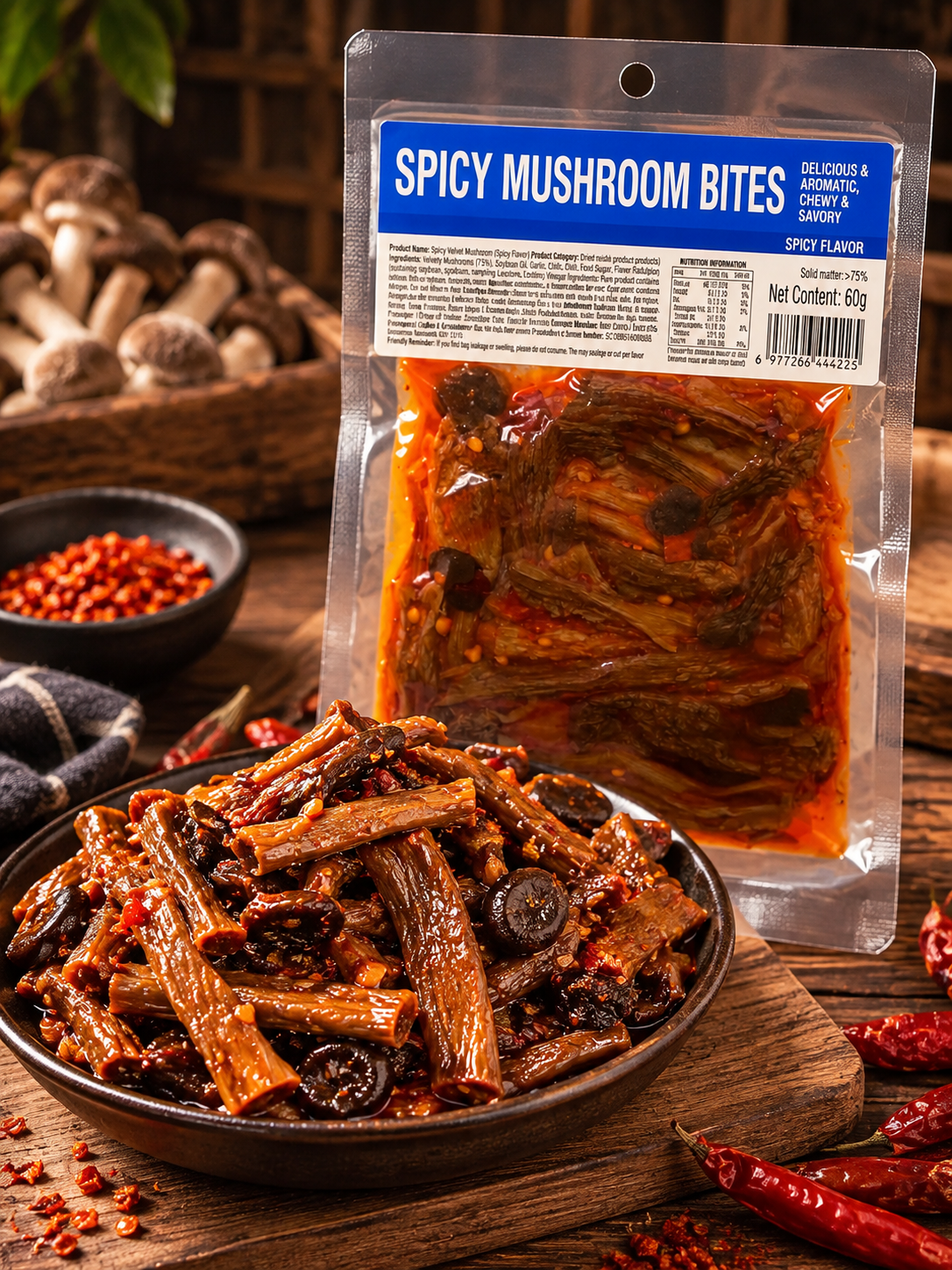 🌶️🌶️MEDIUM HEAT | Spicy Wild Mushrooms | Crispy yet chewy simply irresistible -Felix