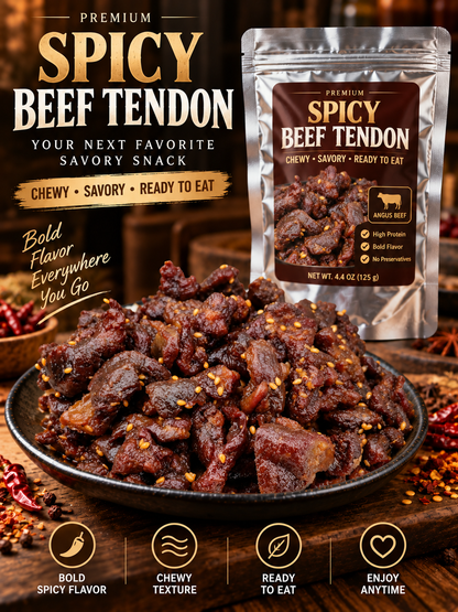🌶️MILD |🐮Spicy & Chewy Beef Tendon Bites | Deeply Savory & Totally Irresistible-Felix