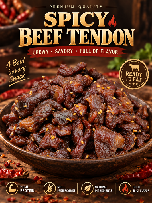 🌶️MILD |🐮Spicy & Chewy Beef Tendon Bites | Deeply Savory & Totally Irresistible-Felix