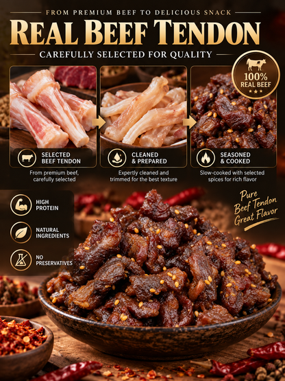 🌶️MILD |🐮Spicy & Chewy Beef Tendon Bites | Deeply Savory & Totally Irresistible-Felix